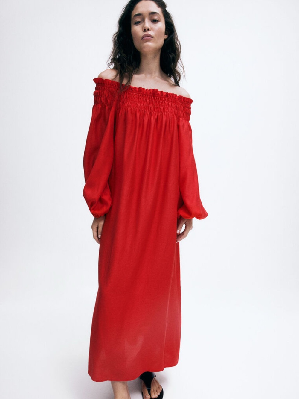 H&M Red One-Shoulder Maxi Dress